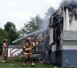 Mobile home destroyed by fire
