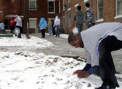 Playing in the snow