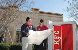 KFC sign topples for Taco Bell