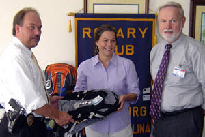 School bells ringing along with Rotary drive